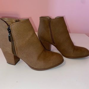 Tan Snake pattern booties